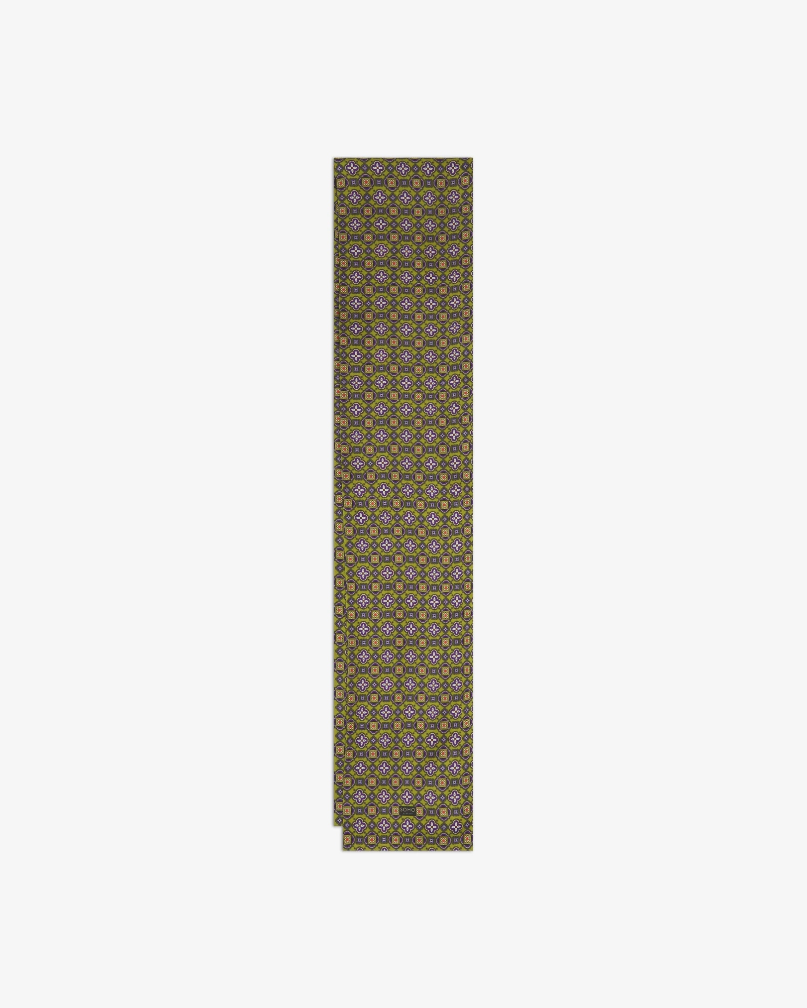 Silk Scarf - Geometric Pattern - Wenatchee Lime - Image 3