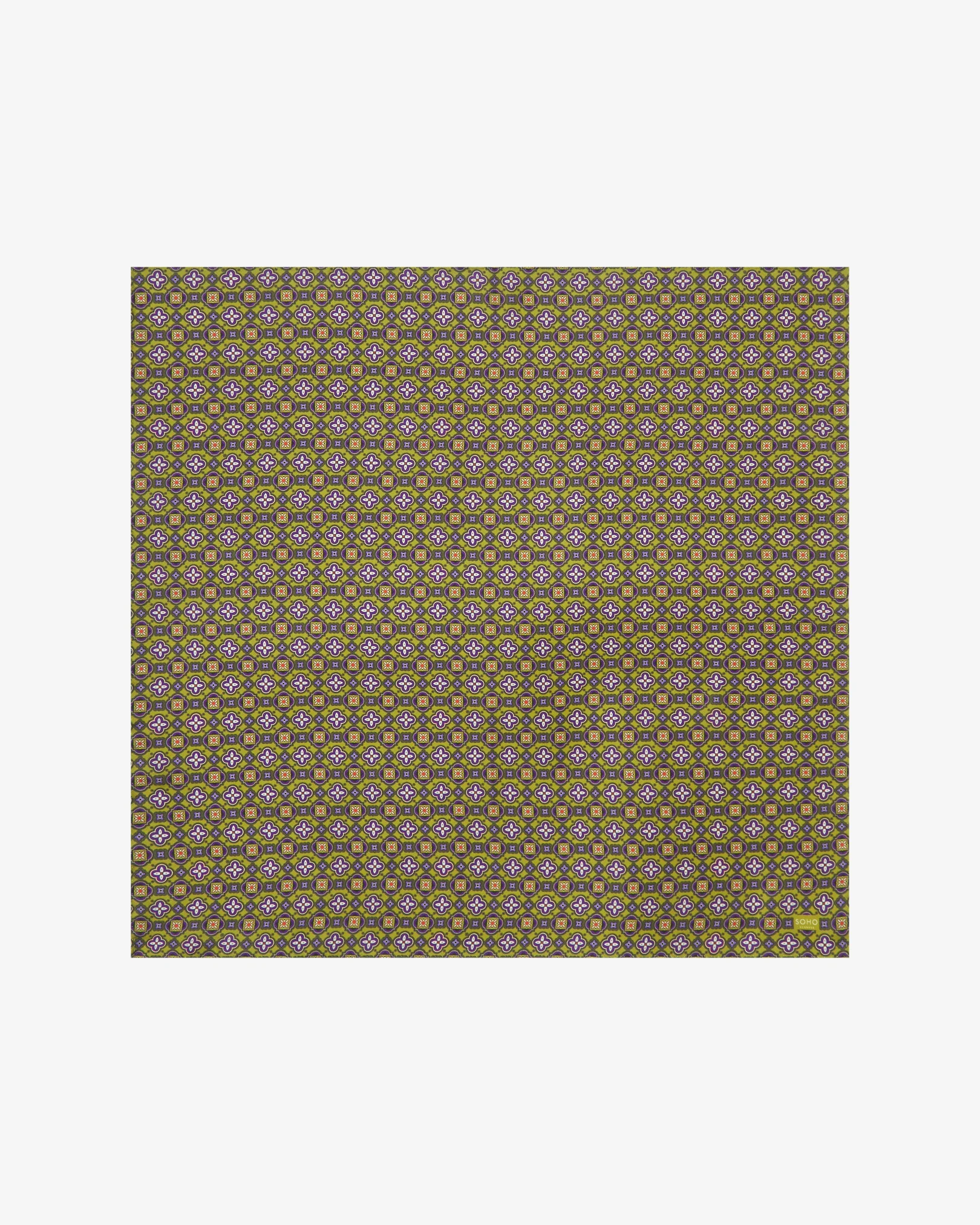 Silk Geometric Neckerchief - Wenatchee Lime - Image 3