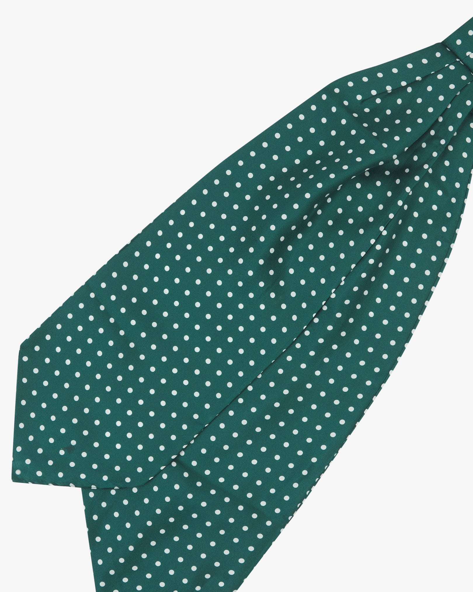 Silk Polka Dot Double Ascot in Racing Green - The Westminster Ascot RG - Image 3