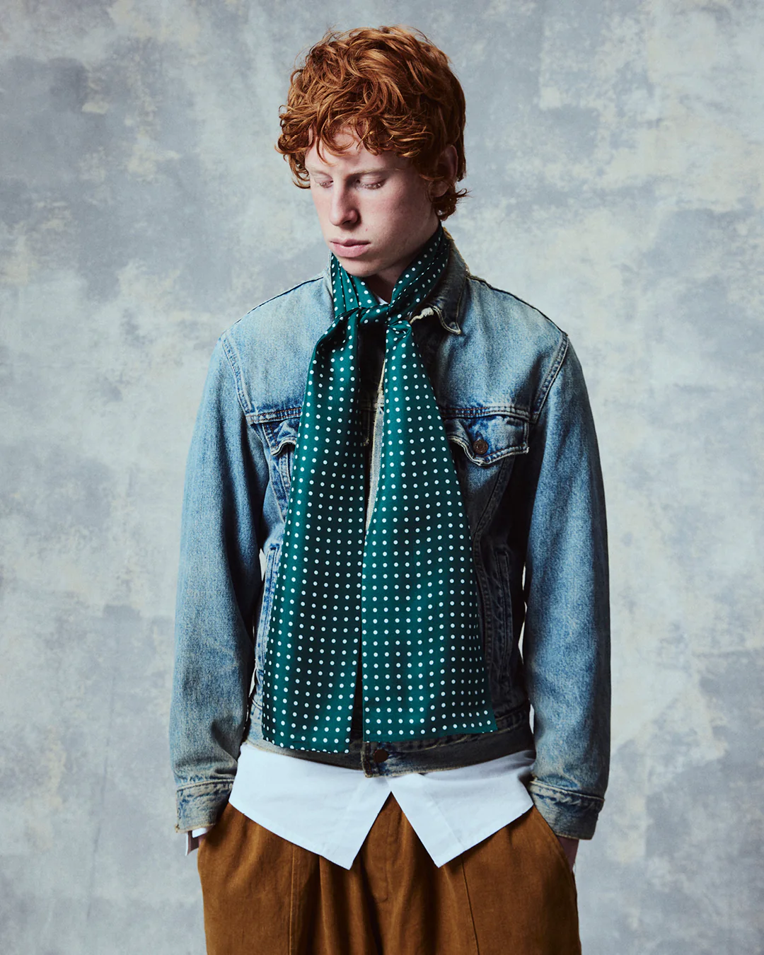 Silk Polka Dot Scarf in Racing Green - The Westminster RG - Image 5