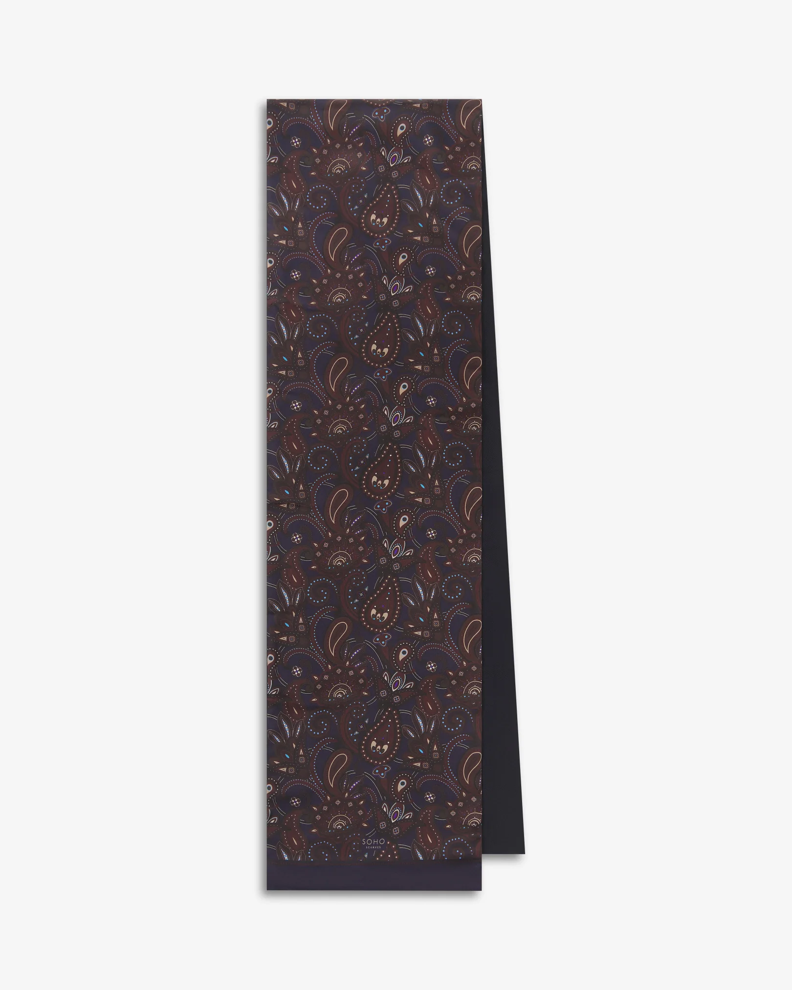 Wool-Backed Silk Dress Scarf - Windermere | Mahogany Daze - Image 3