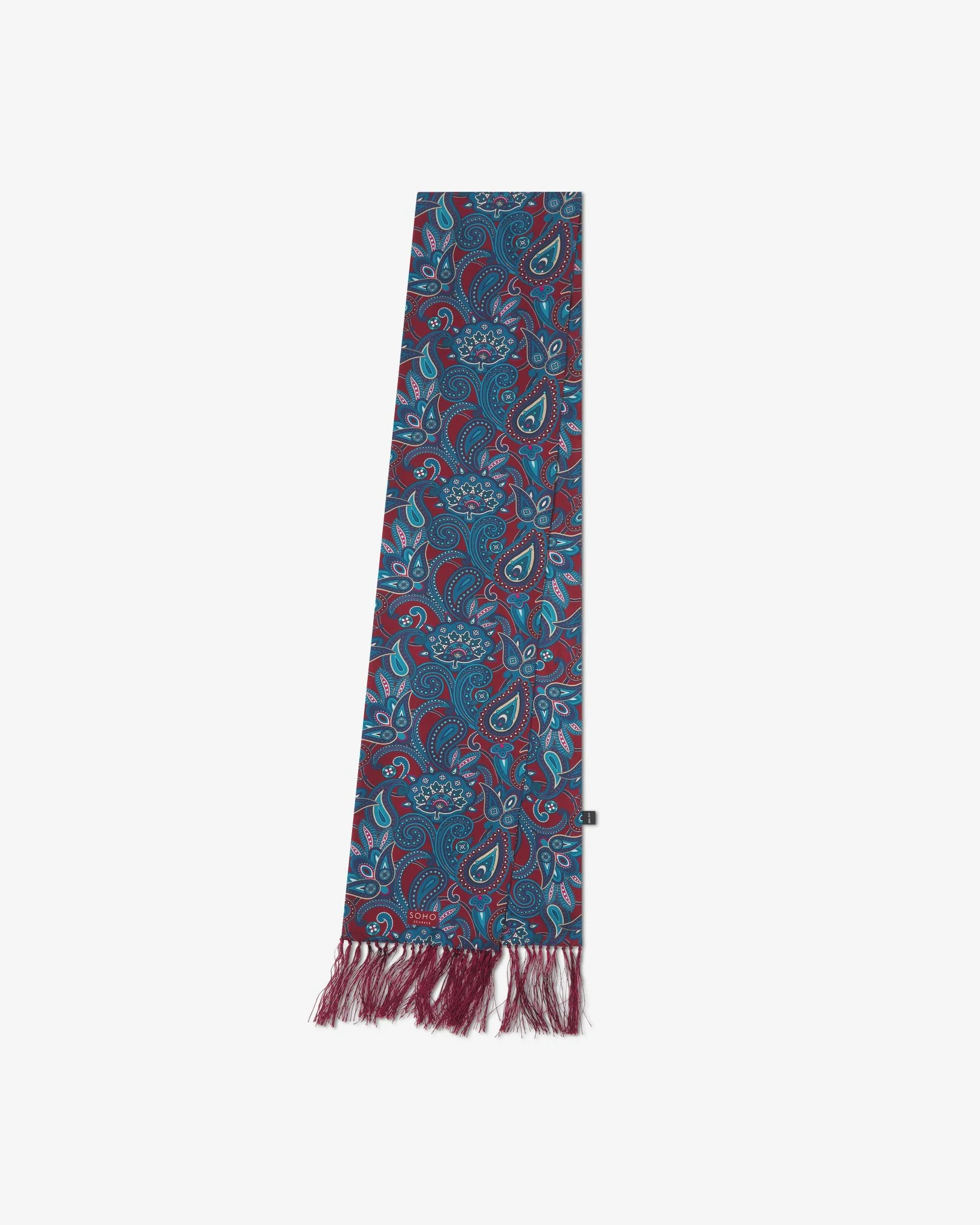 Silk Aviator Scarf in Rust Paisley - The Windermere - Image 3