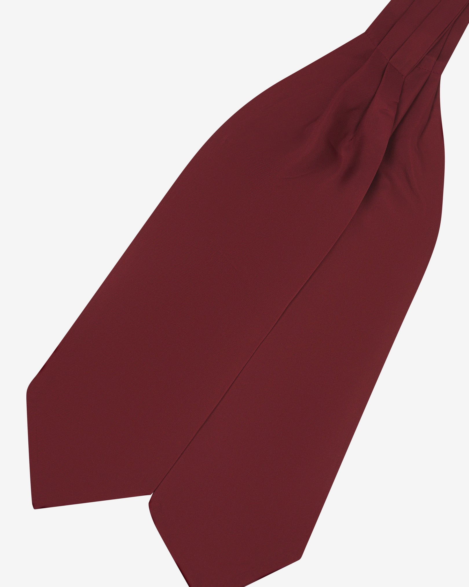 Silk Double Ascot Tie - Wine - Image 3